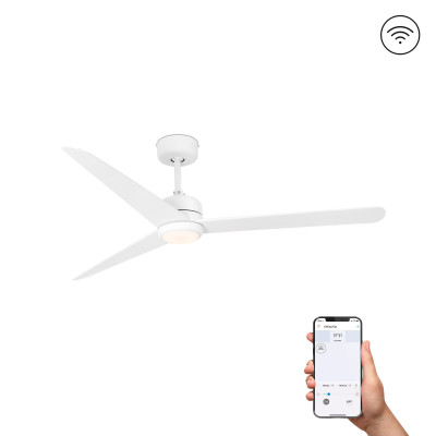 Faro - Indoor - Ceiling fans - Nuu LED VE - Fan with light - Matt White - LS-FR-33722WP - Warm white - 3000 K - Diffused
