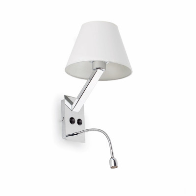 Faro - Indoor - Essential - Moma AP R - Wall lamp with reading light - White - LS-FR-68506