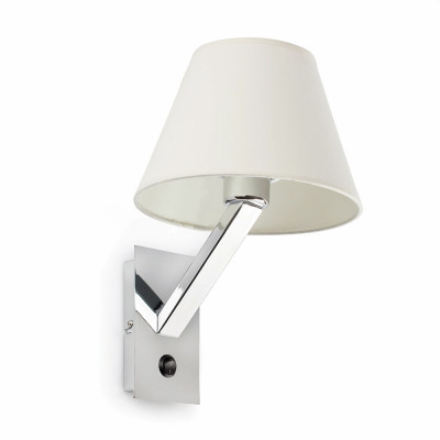 Faro - Indoor - Essential - Moma AP - Wall lamp with fabric lampshade - White - LS-FR-68504