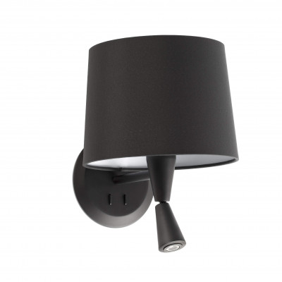 Faro - Indoor - Hotelerie - Conga AP LED reading - Wall light with reading's light - Black/Black - LS-FR-64309-03