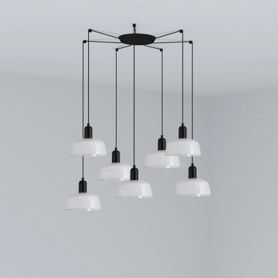 Faro - Indoor - Linda - Tatawin SP S 7L - Chandelier with seven elements - Black/White - LS-FR-20340-116-7L