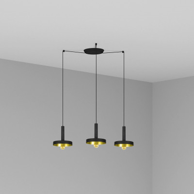 Faro - Indoor - Whizz - Whizz SP 3L - 3 lights design chandelier - Black/Gold - ls-fr-20160-3L
