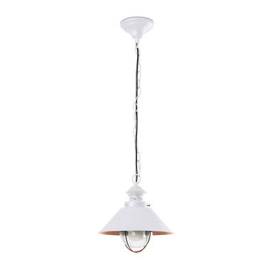 Faro - Outdoor - Nautica - Nautica 1L SP S  - Rustic chandelier for outdoors small - White/Copper - LS-FR-71106