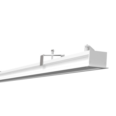 i-LèD Maestro - Rollip - Rollip35-C Complete topLED 30 W 24 V - Linear recessed profile On/off - White RAL 9003 embossed - Diffused