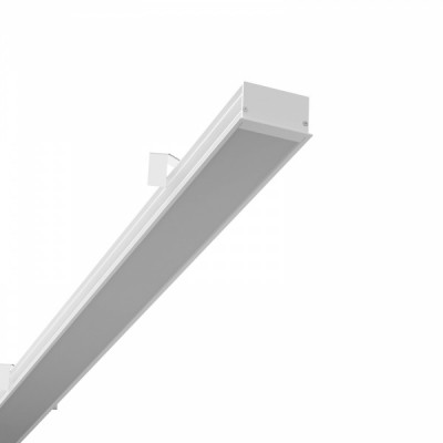 i-LèD Maestro - Rollip - Rollip70-C Complete topLED 30 W 24 V - Linear recessed profile - White RAL 9003 embossed - Diffused