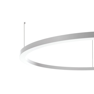 i-LèD Maestro - Tour Pendant - Tour-PD  topLED 114 W 24 V - Circular suspension with direct emission - White RAL 9003 embossed - Diffused
