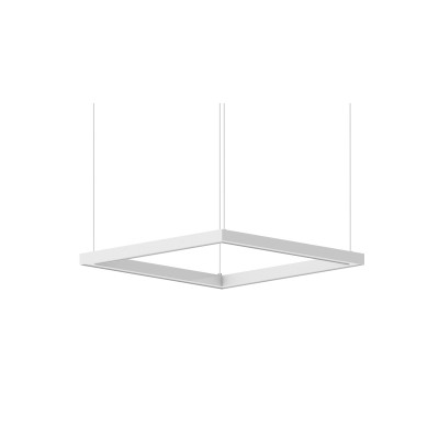 i-LèD Maestro - Tour Pendant - Tour-Q topLED 45 W 24 V - Square chandelier - White RAL 9003 embossed - Diffused
