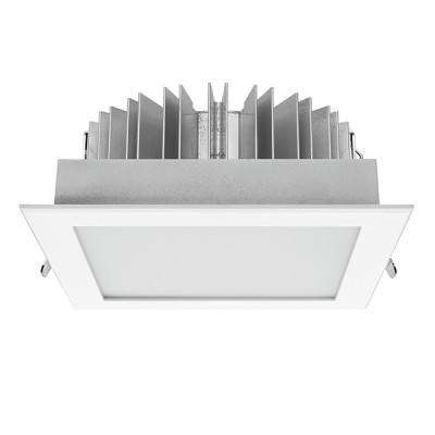 i-LèD - Downlights - LV54/HV54 - Recessed ceiling spotlight HV54-QS - topLED 30 W 190-240 V AC - White RAL 9003 embossed - Diffused