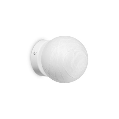 Ideal Lux -  - Carta AP1 D10 - Wall light with sphere diffusor - White decoration - LS-IL-317090