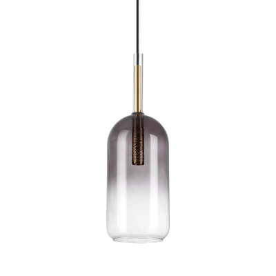 Ideal Lux -  - Empire SP1 Cilindro - Chandelier with glass diffusor - Transparent / smoked grey - LS-IL-309804