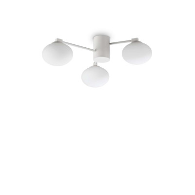 Ideal Lux - Brass - Hermes PL3 D60 - Ceiling light modern three glass - White - LS-IL-322667