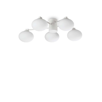 Ideal Lux - Brass - Hermes PL5 D60 - Ceiling light five lights - White - LS-IL-322698