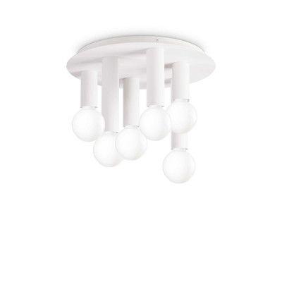 Ideal Lux - Bulb - Petit PL 6L - Modern ceiling lamp with six lights - Matt white - LS-IL-327983