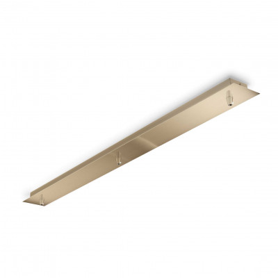 Ideal Lux - Accessories for lamps - Rosone lineare 3 L - Ceiling canopy for three lights - Brass - LS-IL-249285