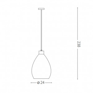 IDEAL LUX Bergen E27 blown glass pendant lamp