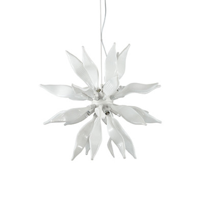 Ideal Lux - Art - Leaves SP8 - Pendant lamp - White - LS-IL-111957