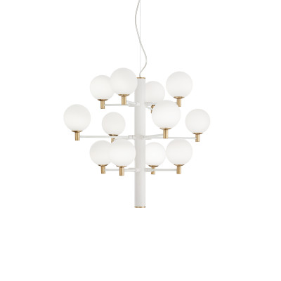 Ideal Lux - Brass - Copernico SP12 LED - Modern chandelier with twelve lights - White - LS-IL-197302