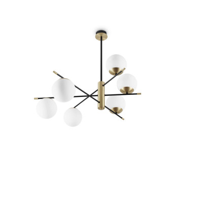 Ideal Lux - Brass - Gourmet PL6 - Modern ceiling lamp with six lights - Black - LS-IL-289496
