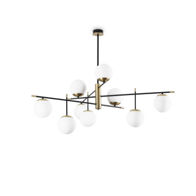 Ideal Lux - Brass - Gourmet PL9 - Ceiling lamp with nine lights - Black - LS-IL-289489