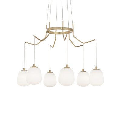 Ideal Lux - Brass - Karousel SP6 LED - Chandelier with six lights - Brass - LS-IL-206387