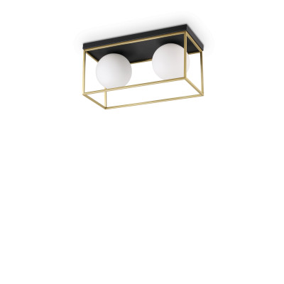 Ideal Lux - Brass - Lingotto PL2 - Ceiling lamp with two lights - Brass - LS-IL-198149