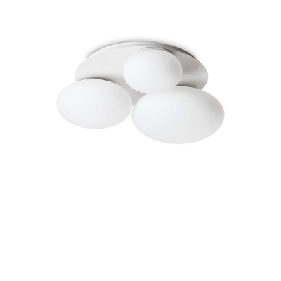 Ideal Lux - Brass - Ninfea PL3 - Modern ceiling lamps with three lights - White - LS-IL-306964