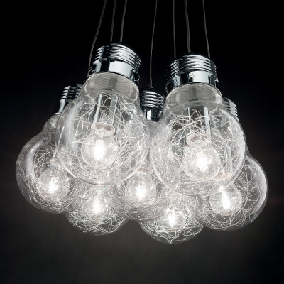 Luce Bianco Sp7 Suspension With Bulb Shaped Diffusers