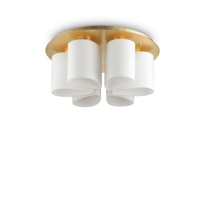 Ideal Lux - Bunch - Daisy PL6 - Modern ceiling lamp with six lights - White/Gold - LS-IL-247779