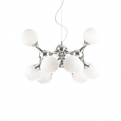 Ideal Lux - Bunch - Nodi SP9 - Suspension with glass diffusers - Chrome - LS-IL-082059