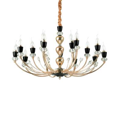 Ideal Lux - Chandelier - Vanity SP15 - Candelabra shape chandelier - Brass - LS-IL-206639