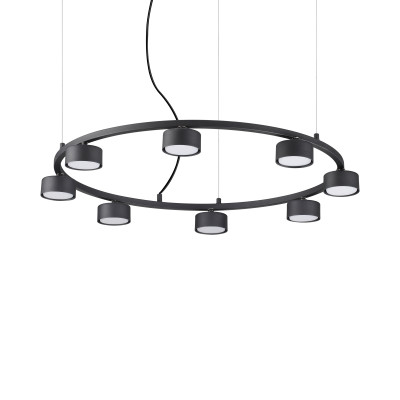 Ideal Lux - Circle - Minor Round SP8 - Circular chandelier - Black - LS-IL-235547