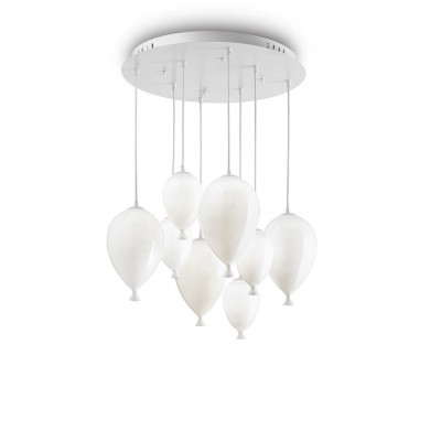 Ideal Lux - Fun - Clown SP8 - Pendant lamp with balloon-shaped diffusers - White - LS-IL-100883