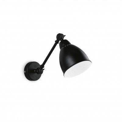 Ideal Lux - Industrial - Newton AP1 - Applique with orientable metal diffuser - Black - LS-IL-027852