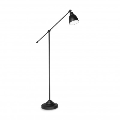 Ideal Lux - Industrial - Newton PT1 - Floor lamp with orientable metal diffuser - Matt black - LS-IL-003528