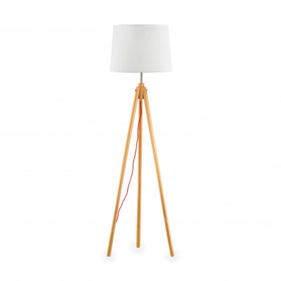 Ideal Lux - Nordico - York PT1 - Wooden floor lamp with fabric lampshade - Birch - LS-IL-089805