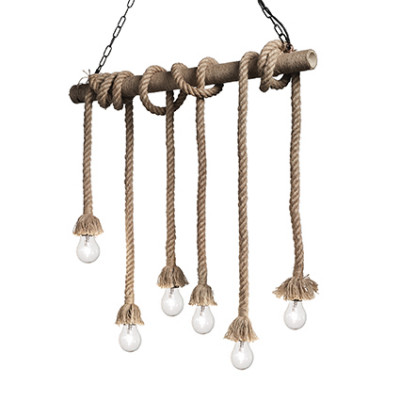 Ideal Lux - Rustic - Canapa SP6 - Pendant lamp - Rope - LS-IL-134826