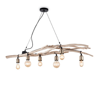 Ideal Lux - Rustic - Driftwood SP6 - Pendant lamp - Wood - LS-IL-180922