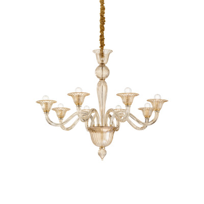 Ideal Lux - Venice - Brigitta SP8 - Classic chandelier - Amber - LS-IL-199412