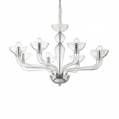 Ideal Lux Casanova Sp8 Pendant Lamp, Venice 7 Light Adjustable Pendant Chandelier