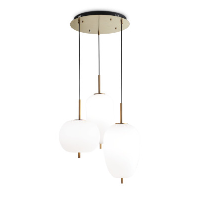 Ideal Lux - White - Umile SP3 - Modern suspension 3 lights - White - LS-IL-224541 - Warm white - 3000 K - Diffused