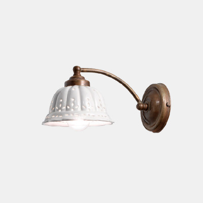 Il fanale - Anita&Fior di Pizzo  - Anita AP - Wall lamp with ceramic body - Bronze/White - LS-IF-061-17-OC