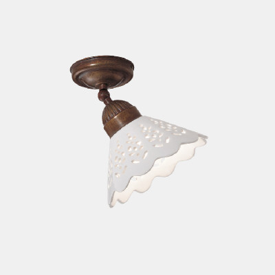 Il fanale - Anita&Fior di Pizzo  - Fior di Pizzo PL S - Small decorated ceiling lamp - Bronze/White - LS-IF-065-23-OC