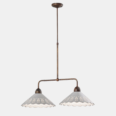 Il fanale - Anita&Fior di Pizzo  - Fior di Pizzo SP 2L - Chandelier extendible with two light - Satin brass - LS-IF-065-24-OC