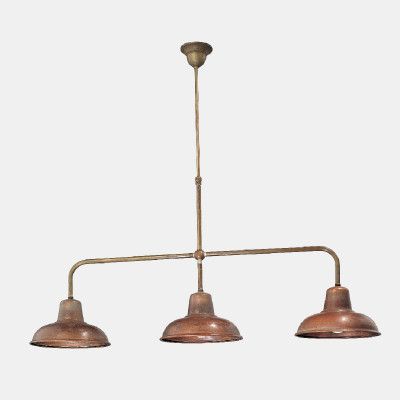 Il fanale - Cantina&Cascina - Contrada SP 3L - Chandelier vintage three light - Brown/Copper - LS-IF-211-11-OR