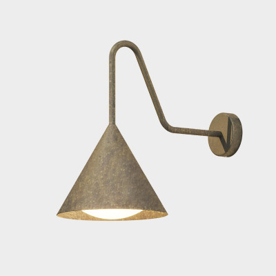 Il fanale - Essential - Cone AP curvo outdoor- Outdoor brass wall light - Satin brass - LS-IF-286-17-OOB