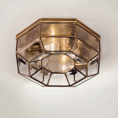 Il fanale - Rilegato  - Rilegato PL M - Ceiling lamp with a geometric design - Brass - LS-IF-380-00-80