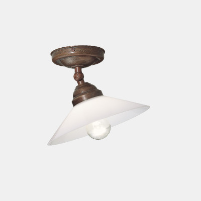 Il fanale - Up and down - Tabia PL S - Ceiling light with glass diffusor - Satin brass - LS-IF-212-02-OV