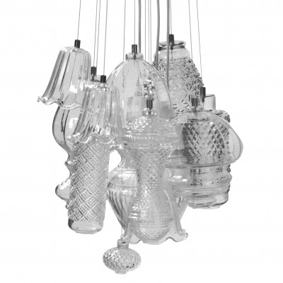 Karman - Retrò - Ceraunavolta 12 SP - Glass design chandelier - Transparent - LS-KR-SE1342S00A