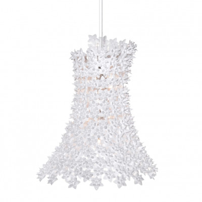 Kartell - House Lights - Bloom SP - Chandelier with flower cylinder - Glossy white - LS-KA-0925003