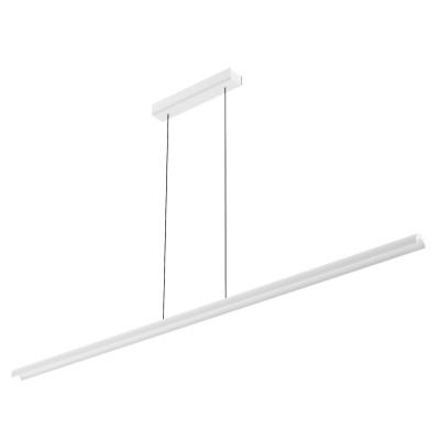 Linea Light - Halfpipe - Halfpipe 2 SP L - Linear suspension - White RAL 9003 embossed - LS-LL-9812 - Warm white - 3000 K - Diffused